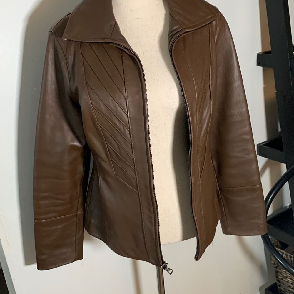 Avanti brown jacket size small leather